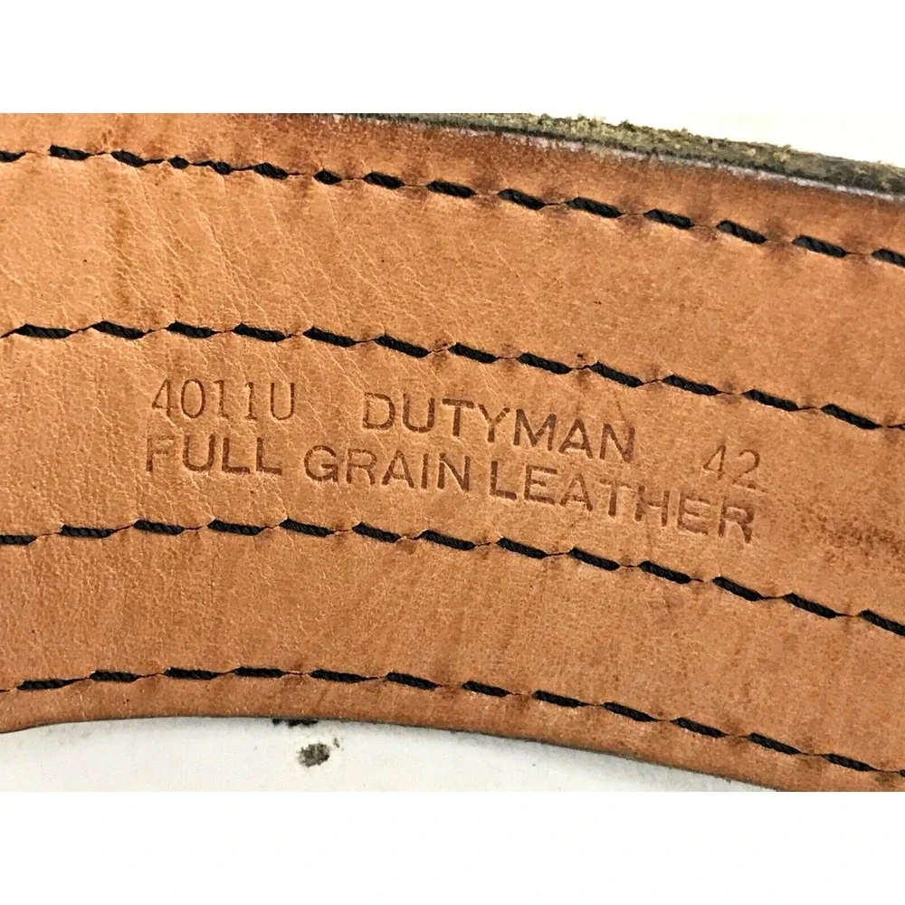 Dutyman 4011U Duty Belt Black Full‎ Grain Leather 4-Row Stitch 52.5